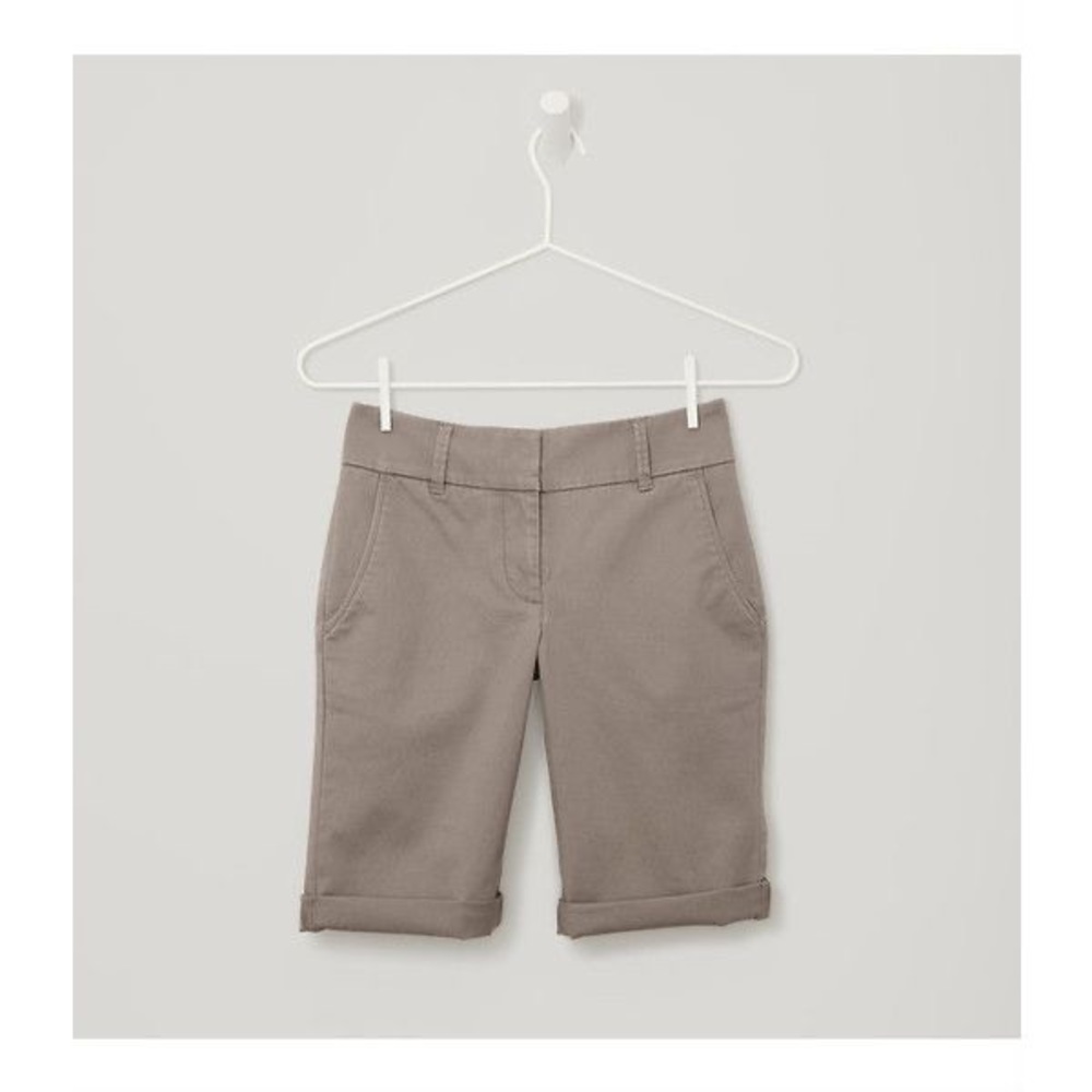 LOFT Petite Cliff Gray Roll Bermuda Shorts